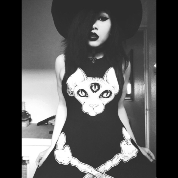 Third Eye Sphynx Cat Skater Mini Dress - Picture 4 of 7